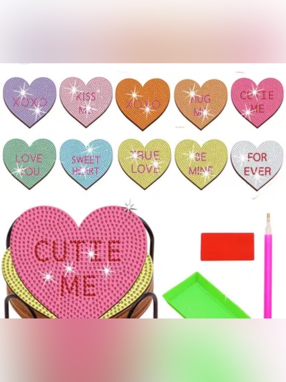 Diy Conversation Heart coasters/decor